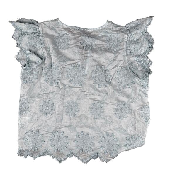 INA Floral Embroidery Boho Flutter Sleeve Blouse & Short Set Womens Size M - Picture 4 of 10